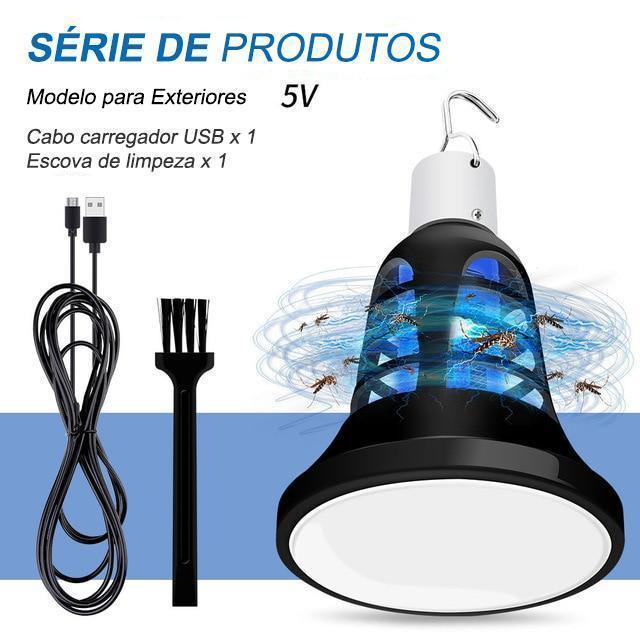 Trap the Zap - Lâmpada LED Mosquiteira 2 em 1